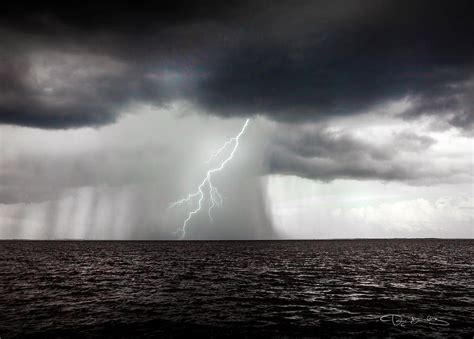 Sea Storm With Lightning And Rain Photograph By Dan Barba Fine Art