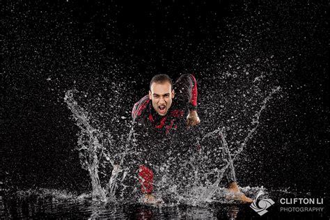 Indoor Martial Arts Photography With Water And High Speed