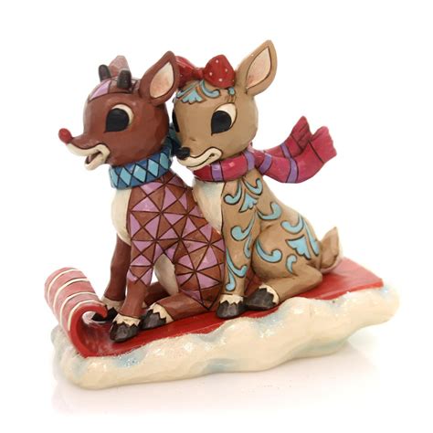 Jim Shore Reindeer And Clarice Toboggan Polyresin Rudolph Christmas
