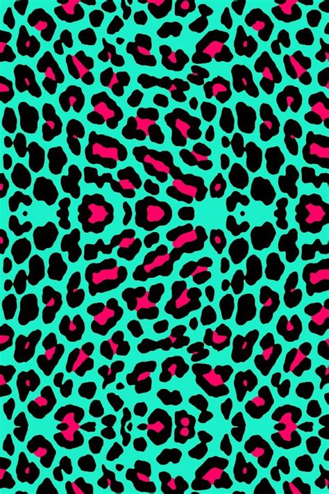 Green And Pink Leopard Leopard Print Wallpaper Print Wallpaper