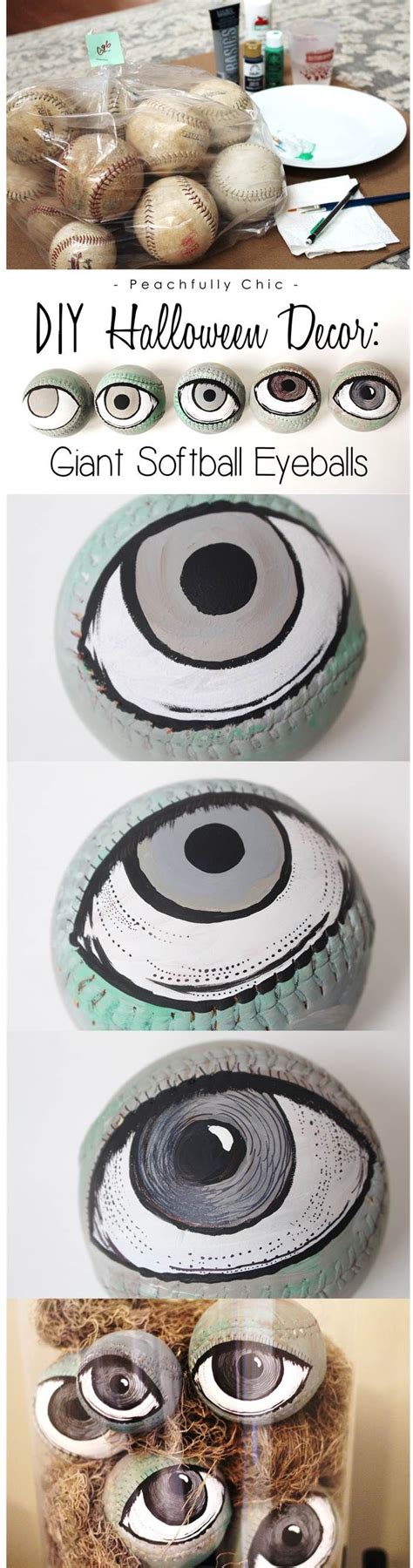 Creative And Easy Diy Halloween Eyeballs Made From Softballs And