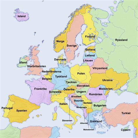 European Countries In Swedish Reurope
