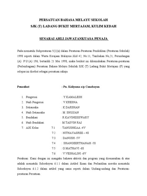 Senarai Ahli Jawatankuasa Penaja 2022 Pdf