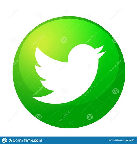 Twitter Logo Icon Bird Vector In Green Element On White Background