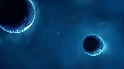 Blue Outer Space Planets Wallpapers Hd Desktop And