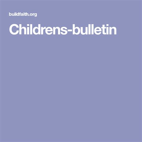 Childrens Bulletin Ministry