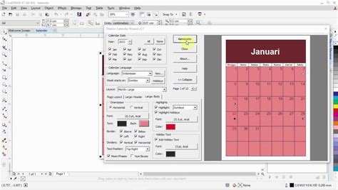 Tutorial Membuat Kalender Secara Simple Di Aplikasi Corel Draw Youtube