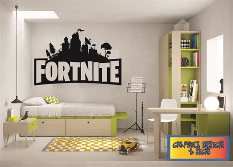 Childrens Wall Stickers Fortnite Gaming Bedroom Art Logo 3 Fortnight