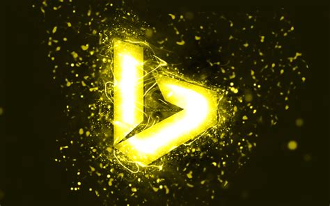 Download Wallpapers Bing Yellow Logo 4k Yellow Neon Lights Creative
