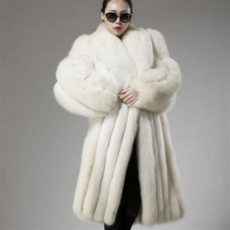 2015 Free Shipping Winter High Quality X Long Natural Genuine White Fox