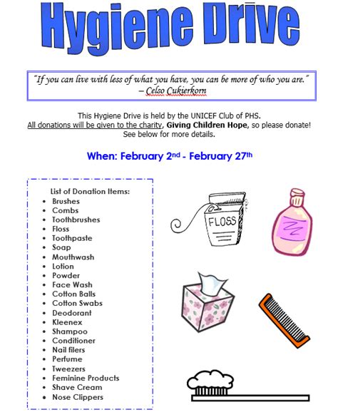Hygiene Drive Pacifica High School Unicef