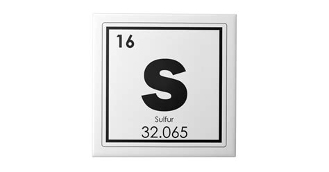 Sulfur Chemical Element Symbol Chemistry Formula G Tile