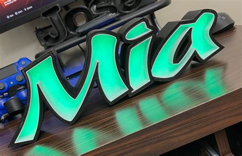 Personalized 3d Printed Rgb Led Nameplate Etsy