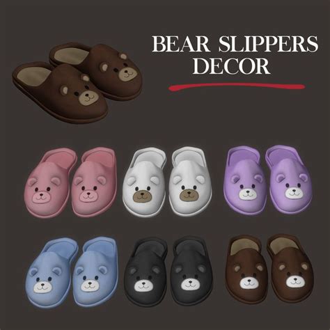 Decor Bear Slippers New With Images Sims 4 Toddler