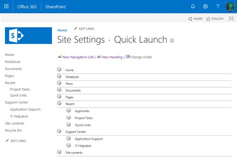 How To Add A Link To Quick Launch In Sharepoint Online Sharepoint Diary