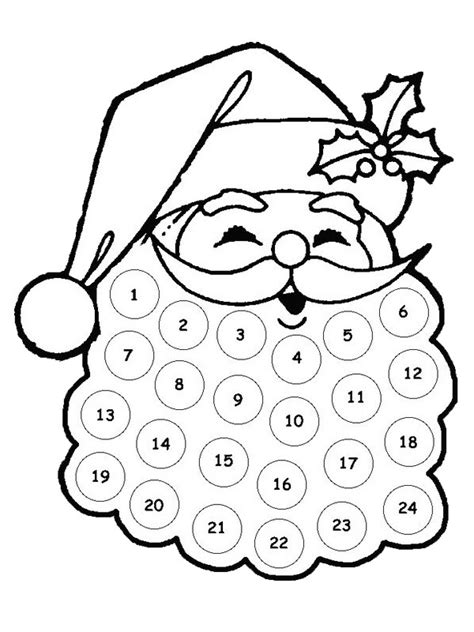 Disegni Da Colorare Di Calendario Dell Avvento Di Babbo Natale