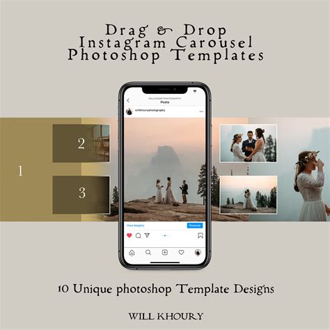 Drag And Drop Instagram Carousel Photoshop Templates For Creating