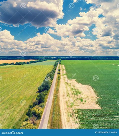 Aerial View Of The Countryside Stock Photo Image Of Path Landscape