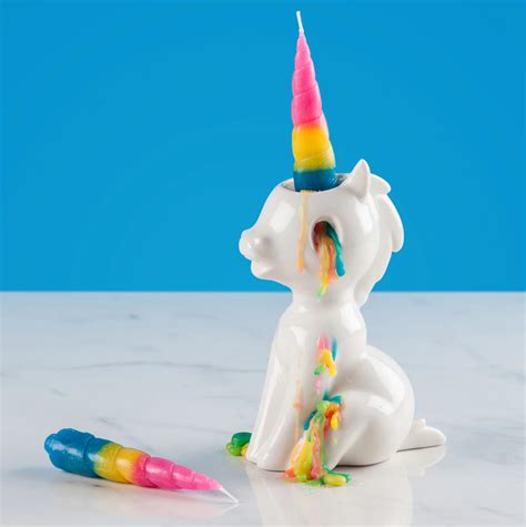 Crying Rainbow Unicorn Candle Holder Queerks™ Unicorn Candle