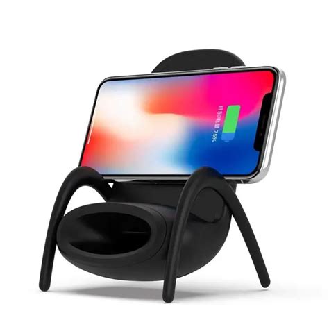 Chair Shape Sound Amplifier Phone Holder 10w Qi Fast Wireless Charger