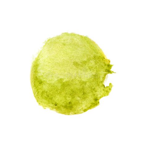 Watercolour Green With Yellow Painted Circle Background Stock Image
