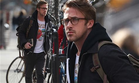 Ryan Gosling Steps Out Looking As Handsome As Ever In His Glasses And Sweatshirt Daily Mail Online
