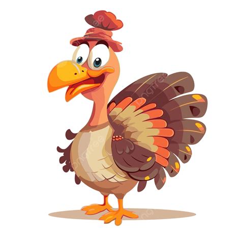 Free Thanksgiving Turkey Clipart Cartoon Turkey With Orange Beard And Hat Vector Free