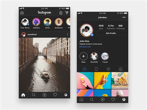 5 Cool Instagram Mockup Dark Mode Rachael Mockup