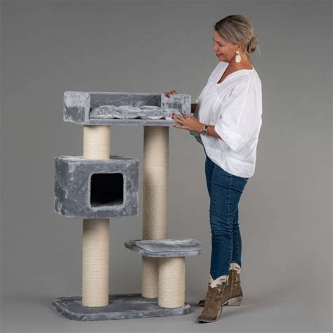 Buy Cat Tree For Large Cats Devon Rex Light Grey Xxl Extra Big Breed Trees Scratch Post And