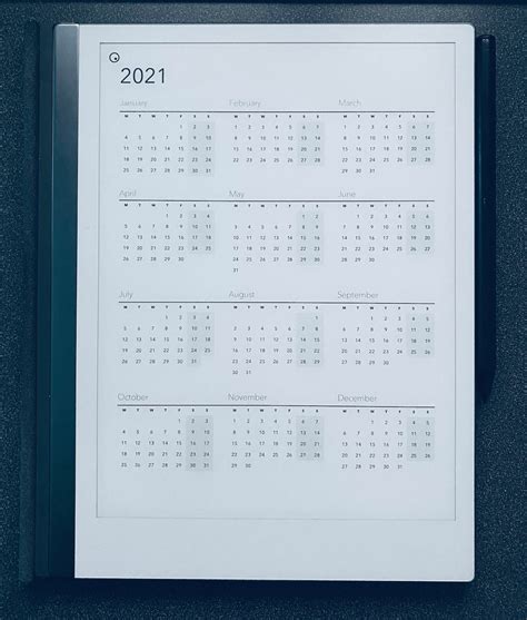 Ipad Remarkable 2 2021 Daily Calendar Etsy
