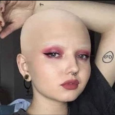 Pin By David Connelly On Bald Women W Shaved Eyebrows In 2022 Bald