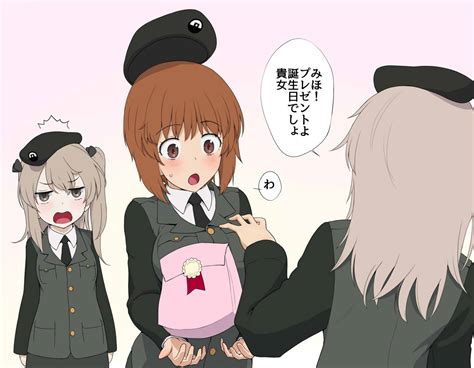 Nishizumi Miho Itsumi Erika And Shimada Arisu Girls Und Panzer