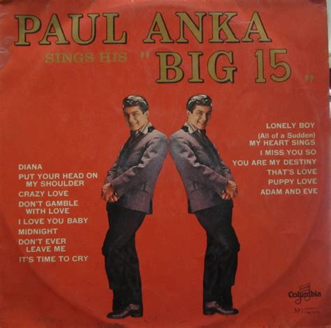 Paul Anka Paul Anka Sings His Big 15 1960 Vinyl Discogs
