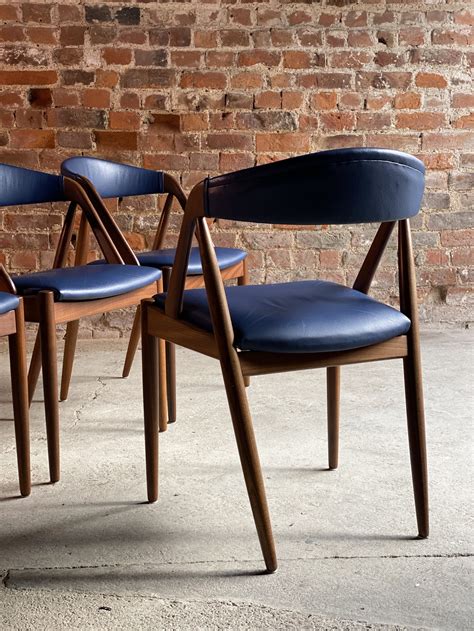 Kai Kristiansen Model 31 Afromosia Teak Set Of Six Dining Chairs Denma