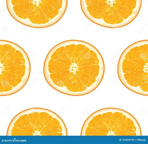 Seamless Orange Fruit Pattern Stock Illustration Illustration Of