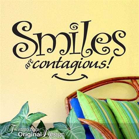 Office Wall Decal Smiles Are Contagious Wall Words Smile Sign Vinyl