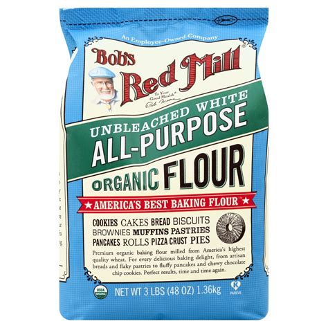Bob S Red Mill Organic Flour White All Purpose Unbleached 48 Oz Shipt