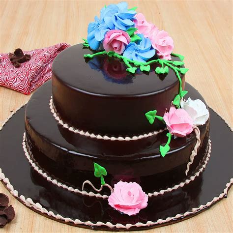 Buy 2 Tier Glossy Chocolate Cream Cake Dreamy Chocostacy
