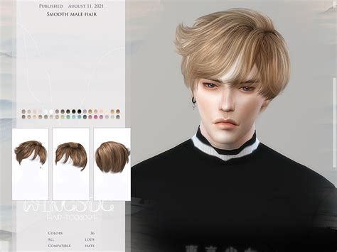 The Sims Resource Wings To0809 Smooth Male Hair