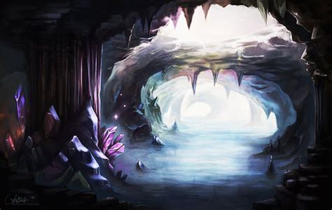 Crystal Cave By Ah Nee Koh On Deviantart Fantasy Art Landscapes