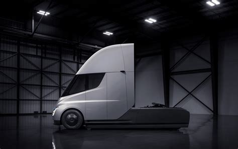 Download Wallpapers Tesla Semi 2020 Side View Electric Truck
