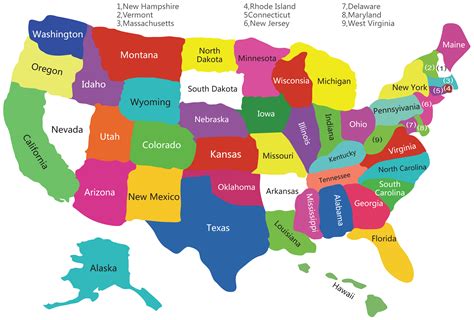 Usa Colorful Map Usa Travel Map Travel Usa Usa Map