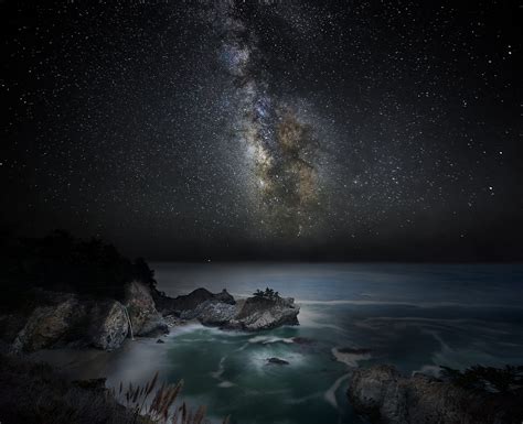 Wallpaper Landscape Waterfall Sea Nature Sky Long Exposure