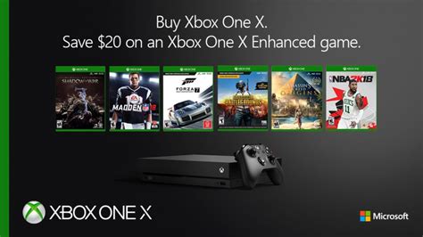 Save On Xbox One X Enhanced Games When You Purchase An Xbox One X