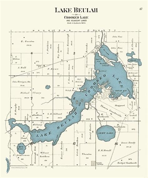 Lake Beaulah 1891 Map Interior Elements