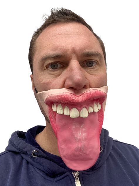 Funny Face Mask Big Mouth Long Tongue Kiss Lick Jagger Costume Accessory Masks Ebay