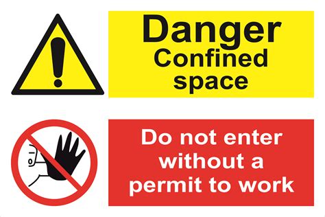 Danger Confined Space Do Not Enter Combination Signs Safeway Systems