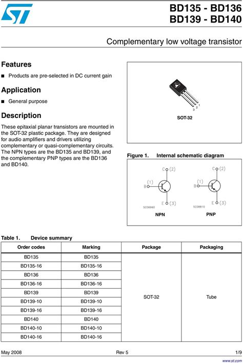 Bd Transistor Pinout Equivalent Uses Applications Datasheet Vrogue