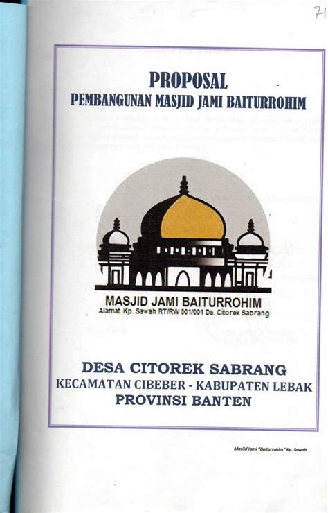Download Proposal Bantuan Pembangunan Masjid Contoh Semua Jenis Surat