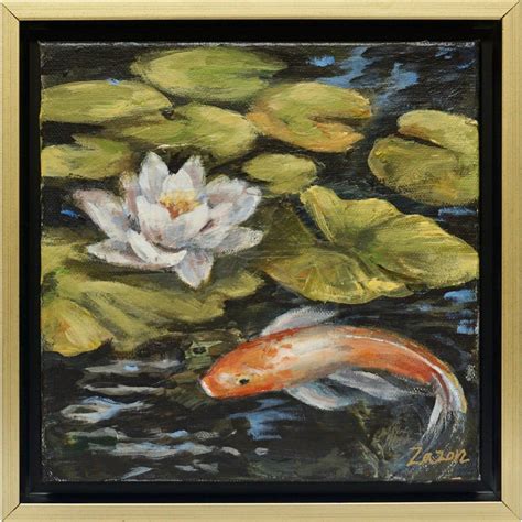 Contemporary Koi Fish Painting Koi Joy By Karen Zazon In